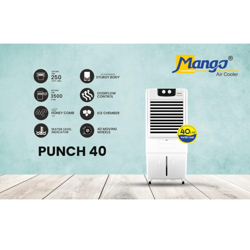 Mango PUNCH - 40L Desert Air Cooler I 35 feet Air Throw I 4D Swinging Louvers I H2C Honeycomb Pad I Works on Inverter I Ice Chamber-https://i-media.vyaparify.com/vcards/products/305841/product_1764216640_6927cf407a345.jpeg Image