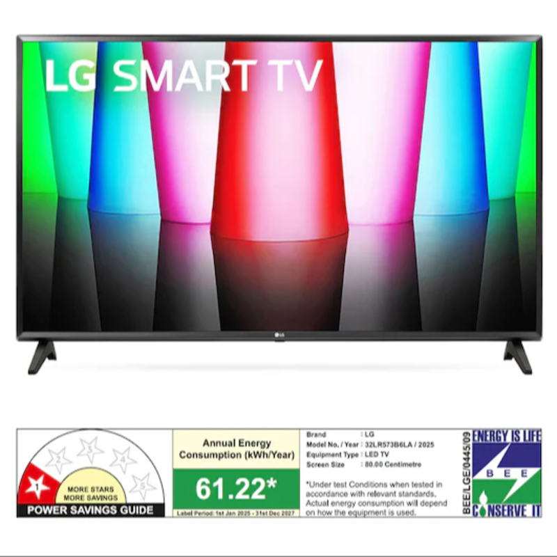 LG 80cm (32) Smart TV (LR573), α5 Gen6 AI Processor, 60Hz Refresh Rate, Active HDR,AI Sound-https://i-media.vyaparify.com/vcards/products/305876/product_1764289245_6928eadd17811.jpeg Image
