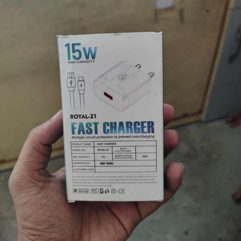 KOAT 15W CHARGER  TIP.C (6 MANTH WARRNTY)-https://i-media.vyaparify.com/vcards/products/306040/product_1764403373_692aa8ad3b31b.jpeg Image