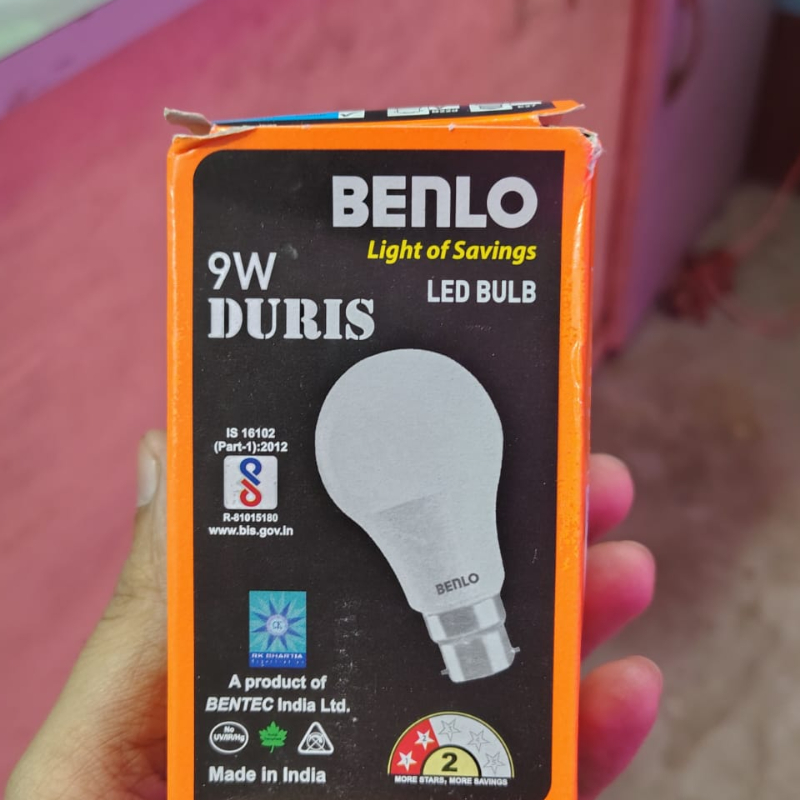 BENLO 9W BLUB (1 YER WARRNTY)-https://i-media.vyaparify.com/vcards/products/306045/product_1764418637_692ae44dc4dc9.jpeg Image