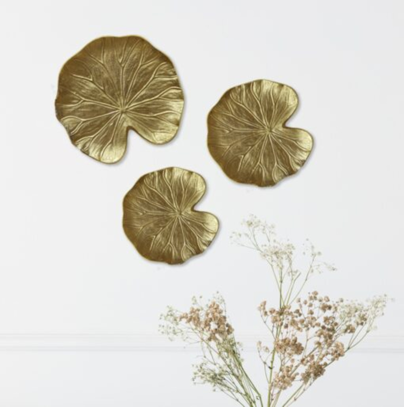 Gold 3 Piece Aluminium Wall Art