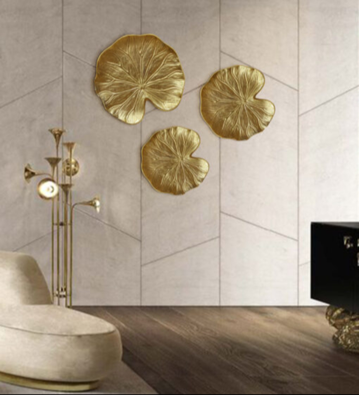 Gold 3 Piece Aluminium Wall Art