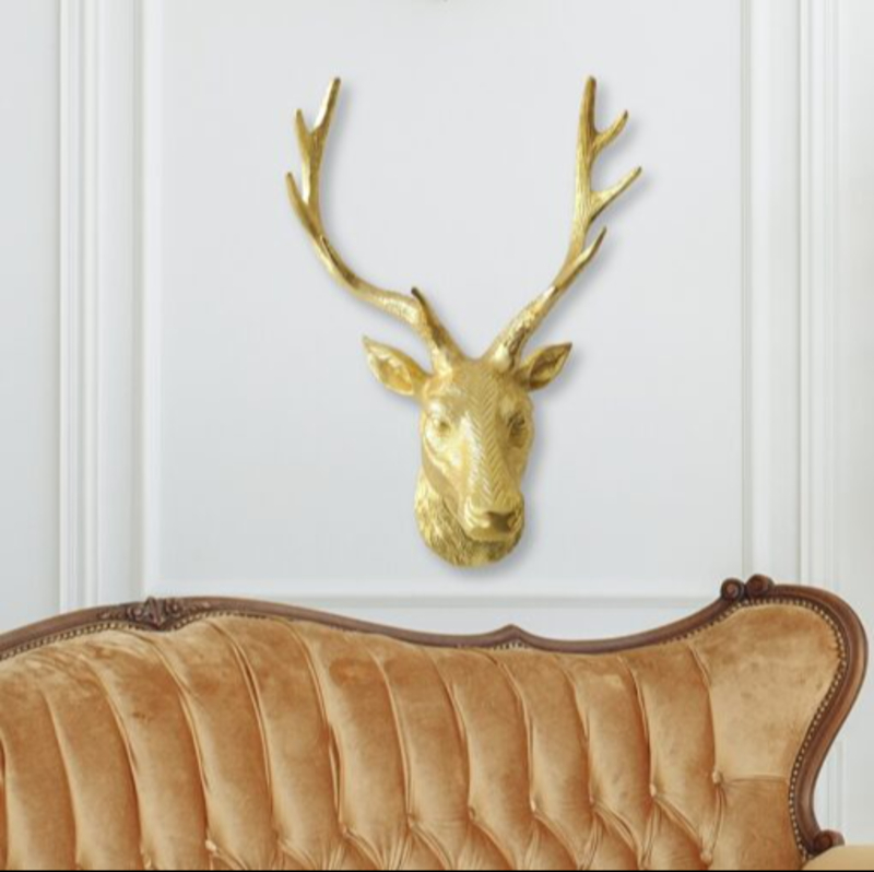 Gold Decorative Deer Wall Head