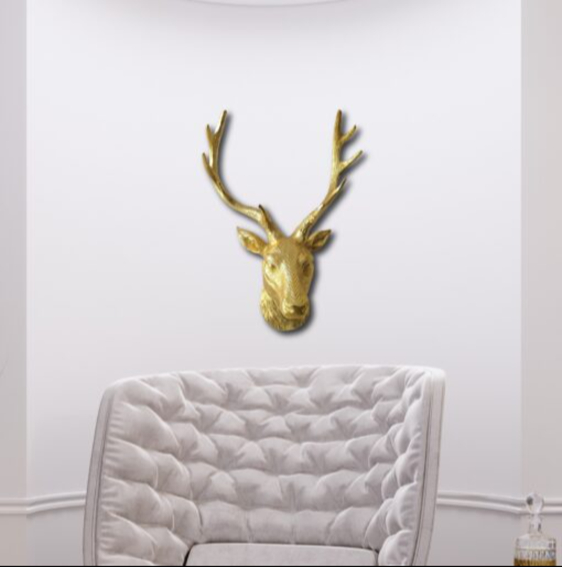 Gold Decorative Deer Wall Head