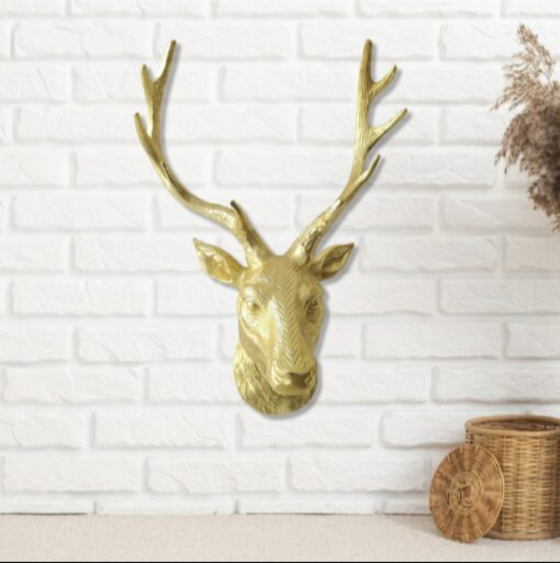 Gold Decorative Deer Wall Head