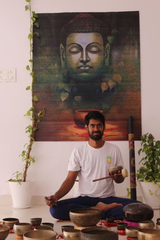 Master Yoganandu Sound healing session in hyderabad Prana Yoga - Sound Healing Therapy  -Prenatal Yoga || Corporate Yoga 4th Floor, Above Global Diagnostic, Kondapur, Golden Tulip Estate, Raghavendra Colony, Kondapur, Hyderabad, Telangana 500084, India