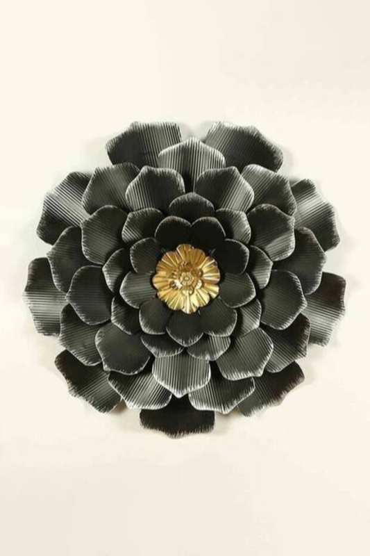 Black Alloy Metal Floral Shape Wall Art