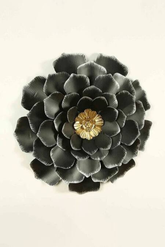 Black Alloy Metal Floral Shape Wall Art