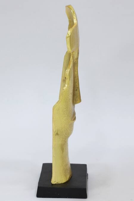 Gold Aluminium Face Sculpture