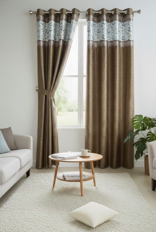 Digital Print Curtain - Chiku (Pack of 1) HARI CREATION Umarwada, Surat