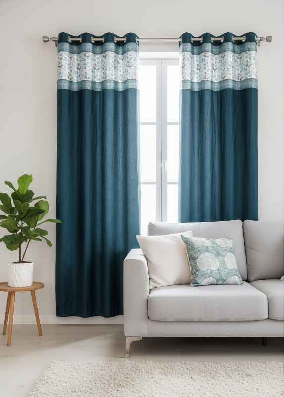 Digital Print Curtain - Sea Green (Pack of 1) HARI CREATION Umarwada, Surat