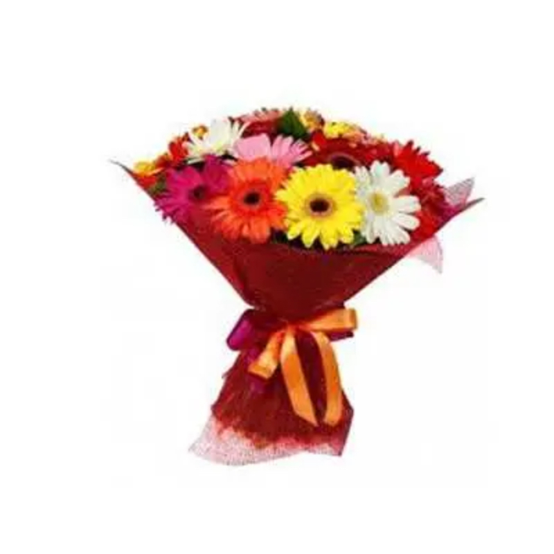 15 Mix Gerberas in Pink and Red Tissue Wrap GRT Flower And Decorator COLLEGE MAIN ROAD, Siddaveerappa Badavane, BIET, Davanagere, Karnataka 577004, India