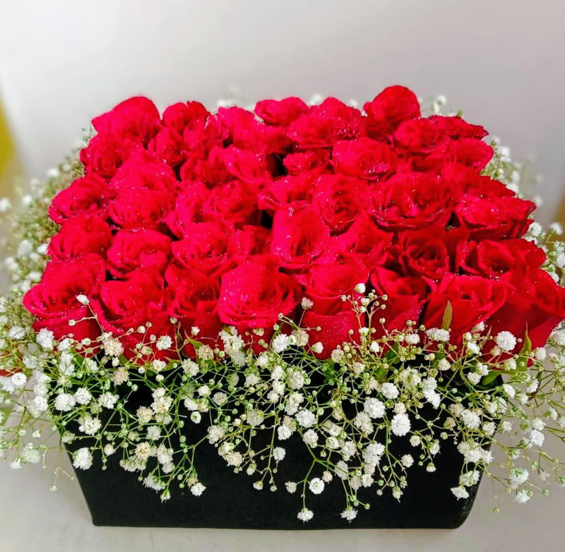  100 roses in a box Flori 7 Kanchan Pushpa Complex, Ghod Bunder Road, Kavesar, Thane West Mumbai, Maharashtra, India 400617