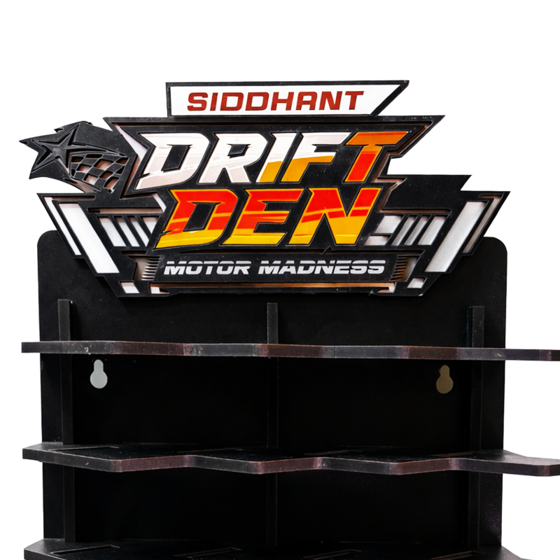 Hotwheels Garage Wooden Display Shelf for 24 Cars | Hot Wheels & Diecast Wall Mount Rack with Custom