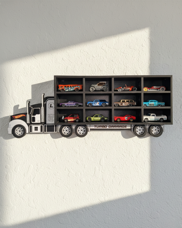 Hot Wheels Truck Display Case | Wall Mount Organizer for 12 Cars | MDF Collectible Display Rack | Cu Lumora Craft Studio 302, Pramila Sadan. Beside DTDC Shop, Beside Leva Bhavan, Datta Nagar, Dombivali East