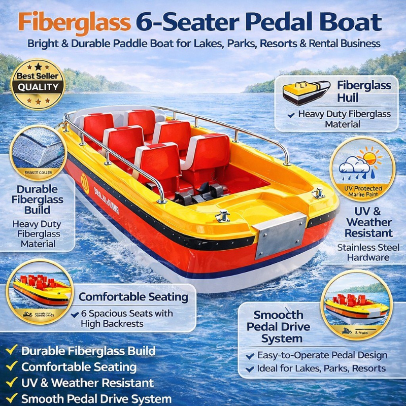 6 chair Seating FRP Passenger Motor Boat for Resorts & Lakes Heavy Duty recreational Water Ride in Mumbai SHIVA ENTERPRISES Laxmi Classic Building, Laxmi Park, Mira Bhayandar Road, Mira Road East