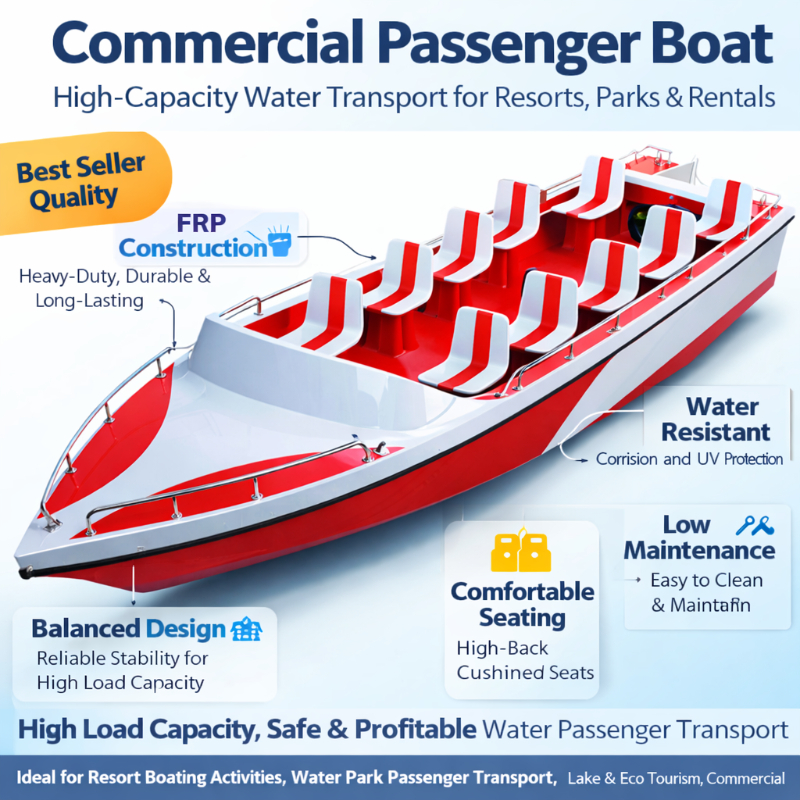 FRP 12 seater Passenger Boat for Boating Business, Parks & Resorts in Mumbai SHIVA ENTERPRISES Laxmi Classic Building, Laxmi Park, Mira Bhayandar Road, Mira Road East