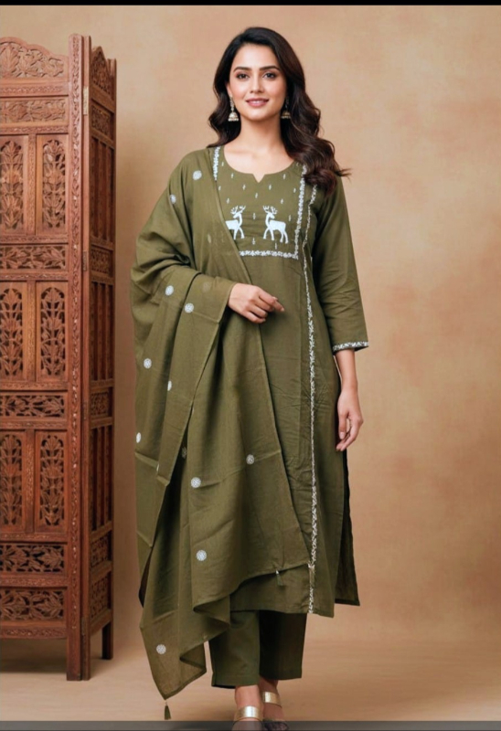 Cotton suits with dupatta and pant Vasudev Clothing Bengaluru, Karnataka 560100, India