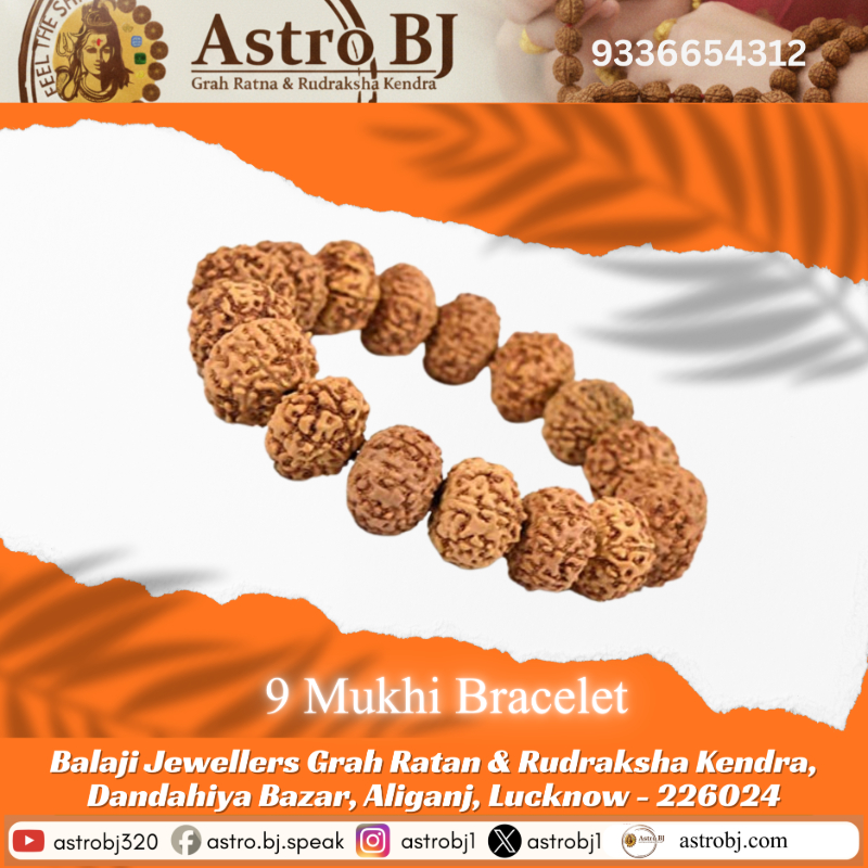  9 Mukhi Indonesian Rudraksha Bracelet Astro BJ Lucknow, Uttar Pradesh 226024, India