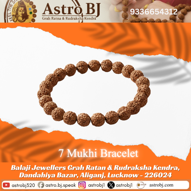  AstroBJ 7 Mukhi Rudraksha Bracelet "Siddh & Energised" A+++ Quality Astro BJ Lucknow, Uttar Pradesh 226024, India