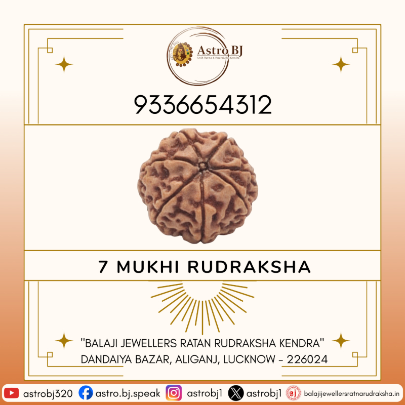  AstroBJ 7 Mukhi Rudraksha "Siddh & Energised" A+++ Quality Astro BJ Lucknow, Uttar Pradesh 226024, India