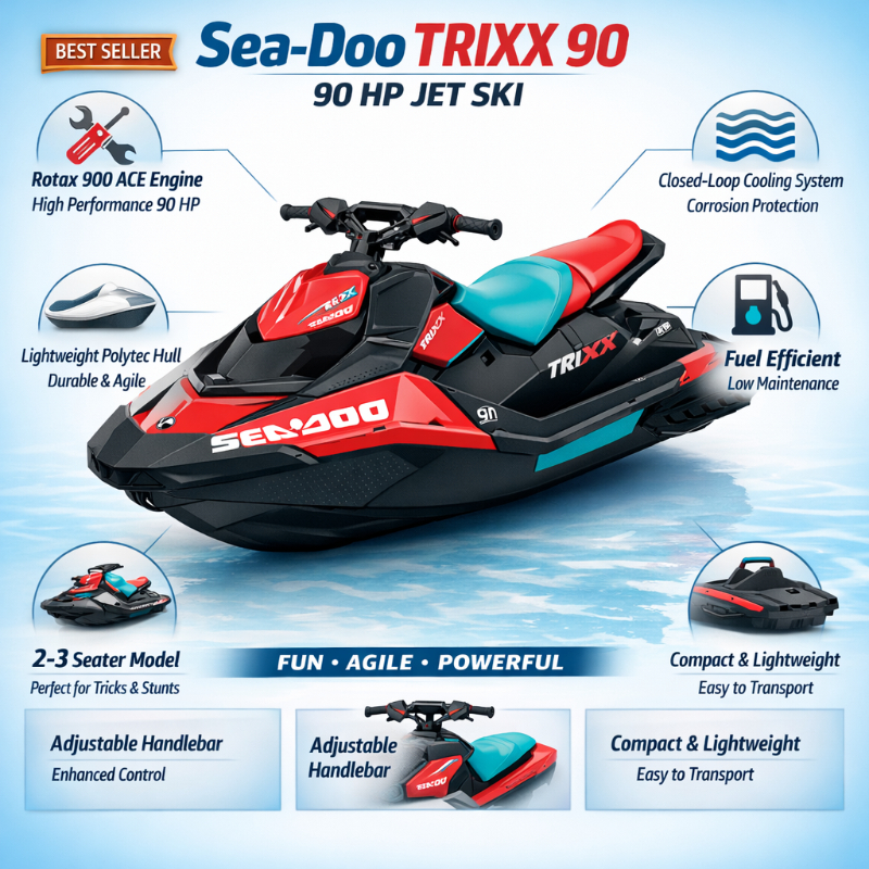 Sea-Doo TRIXX 90 Jet Ski for Water Sports Business | 90 HP Personal Watercraft for Rental, Resort & Adventure Tourism in Mumbai SHIVA ENTERPRISES Laxmi Classic Building, Laxmi Park, Mira Bhayandar Road, Mira Road East
