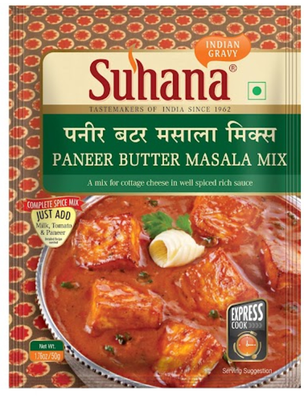  SUHANA PANEER BUTTER MASALA MIX 50G NXTGEN SUPERMARKET SHOP NO 5A ZEONBUILDING BHAKTI PARKWADALA EAST MUMBAI