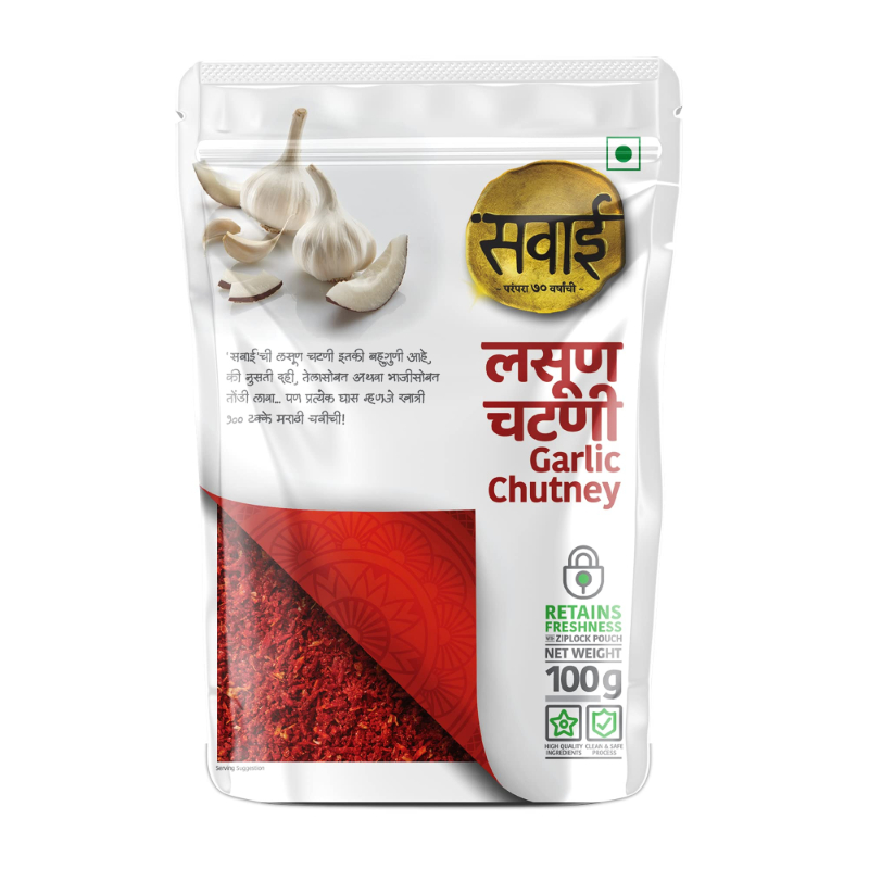  SAWAI GARLIC CHUTNEY 100G NXTGEN SUPERMARKET SHOP NO 5A ZEONBUILDING BHAKTI PARKWADALA EAST MUMBAI