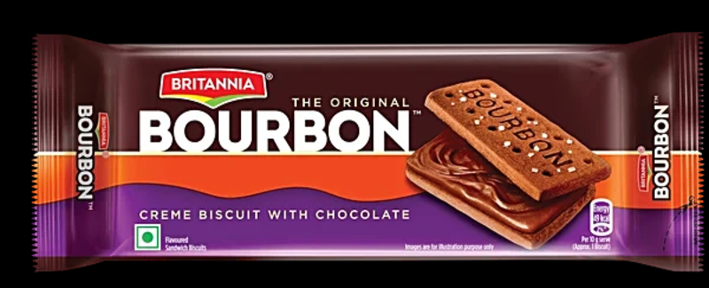  Britannia Bourbon Cream Biscuit - Cho25colate Flavor 150 Gm NXTGEN SUPERMARKET SHOP NO 5A ZEONBUILDING BHAKTI PARKWADALA EAST MUMBAI