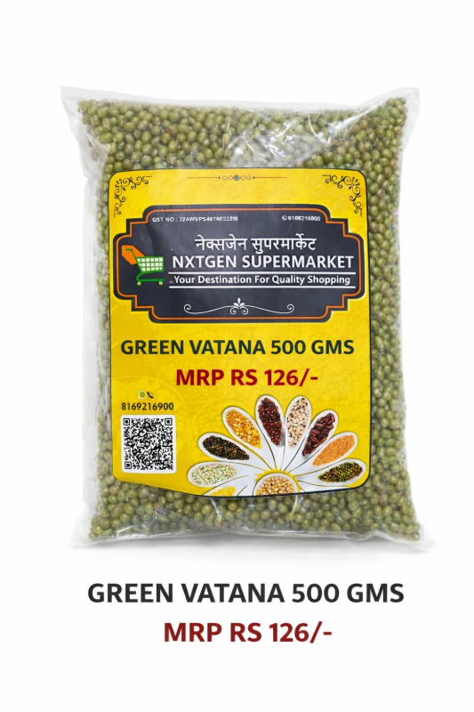 Green vatana 500 gm NXTGEN SUPERMARKET SHOP NO 5A ZEONBUILDING BHAKTI PARKWADALA EAST MUMBAI