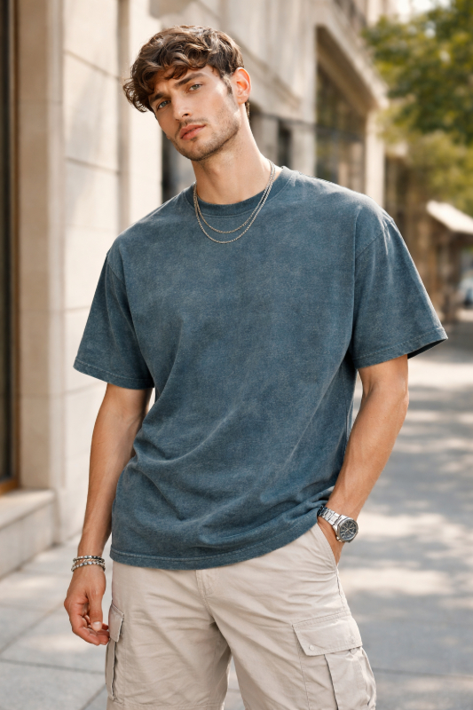 Testros Drop Shoulder Oversized T-Shirt – Acid Wash – 240 GSM – dark green-https://i-media.vyaparify.com/vcards/products/311518/product_1773816051_69ba48f34ec56.jpeg Image