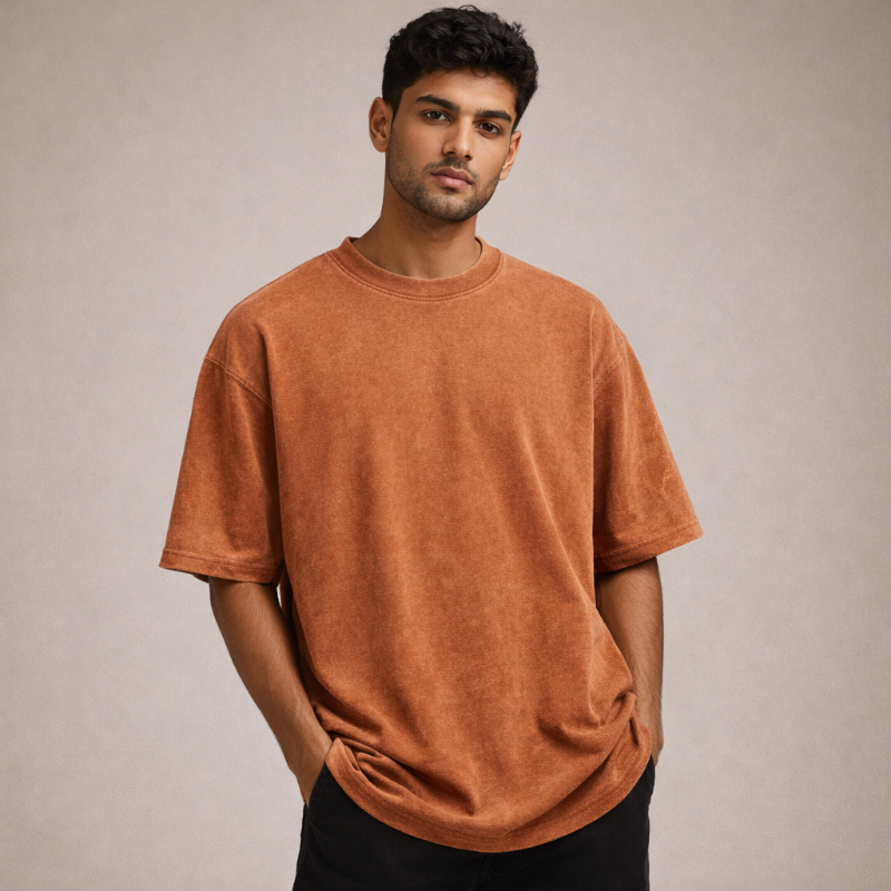 Testros Drop Shoulder Oversized T-Shirt – Acid Wash – 240 GSM – Rust-https://i-media.vyaparify.com/vcards/products/311539/product_1773816916_69ba4c54b0712.png Image