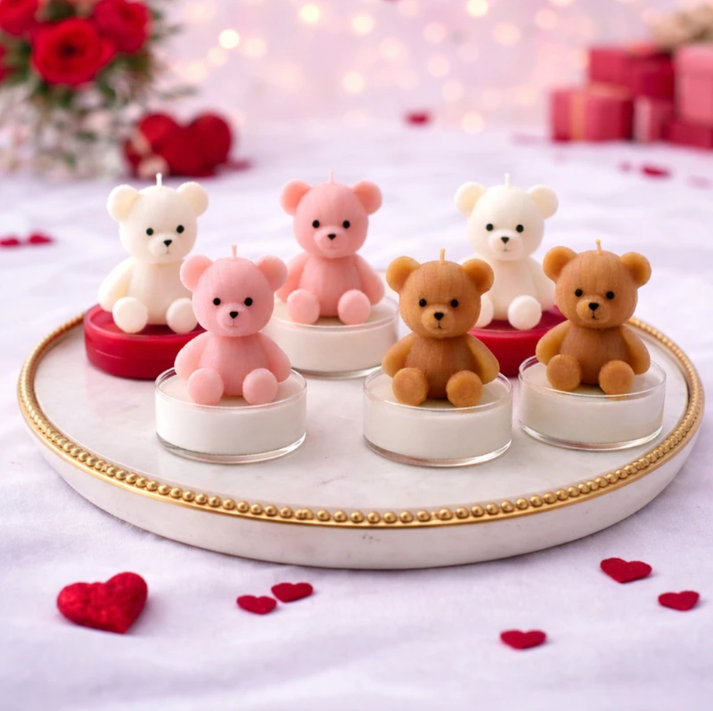 TEA LIGHT TEDDY CANDLE PACK OF 1 THE URBAN MART Opp. Blue Club & Sanjeevani Medical, Khodiyar Colony, Jamnagar