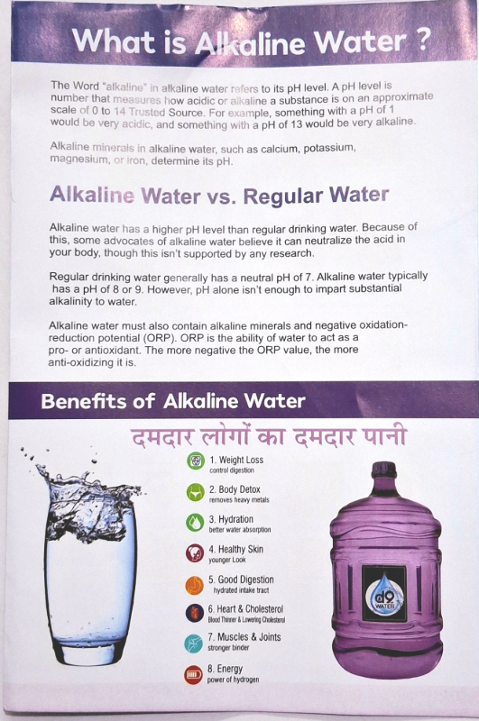D9 Alkaline Water 20 Litres RAVINDRA ENTERPRISES 63, Haripur, Sector4