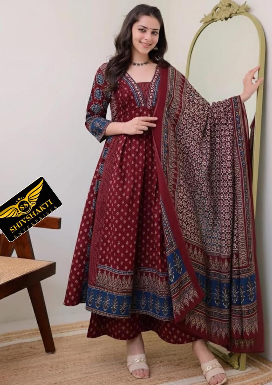 Women's Rayon Printed Anarkali Kurta and Pant with Dupatta Set-https://i-media.vyaparify.com/vcards/products/312446/product_1775646665_69d637c91cb42.jpg Image