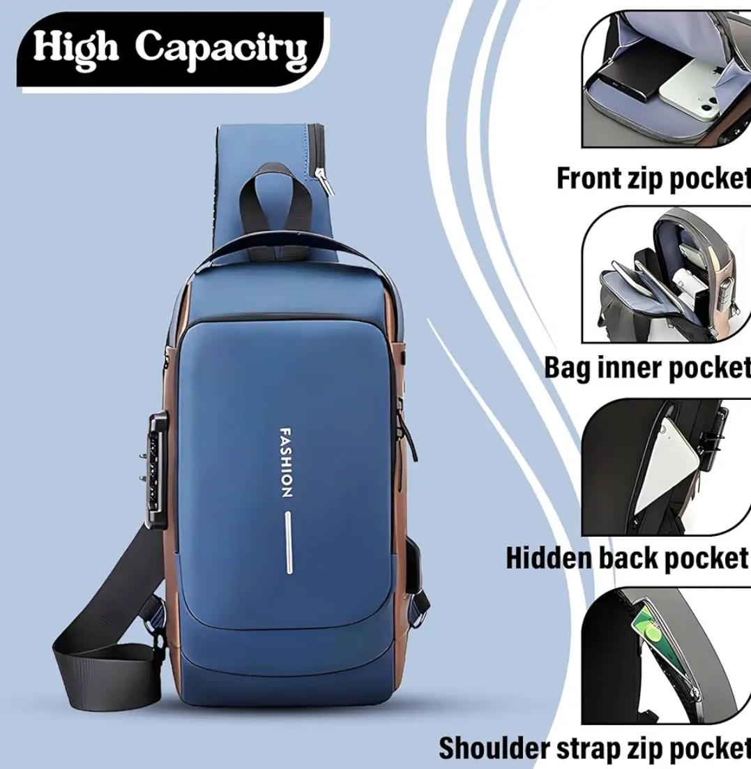 Waterproof Slim Crossbody Sling Bag Chest Backpack Men's Shoulder Bag-https://i-media.vyaparify.com/vcards/products/312449/product_1775646935_69d638d7629e9.jpg Image