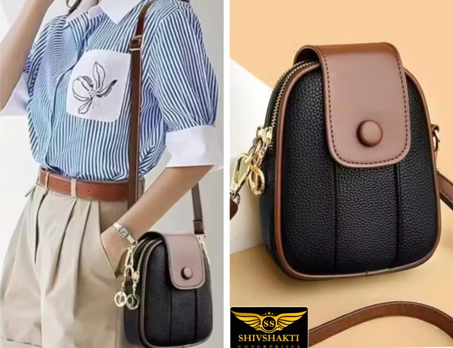 Crossbody Handbag for Women with Adjustable & Detachable Sling Strap Multi pocket Wallet with Mobile-https://i-media.vyaparify.com/vcards/products/312451/product_1775647042_69d6394285de9.jpg Image