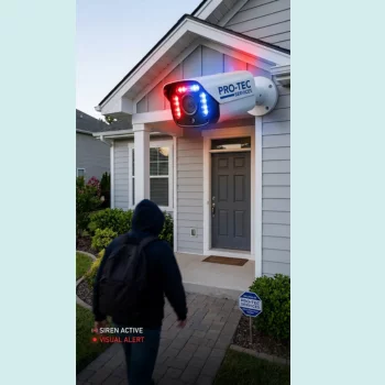  Active Deterrence Cameras Pro-Tec Services - Mosquito Screens, CCTV & Networking Services DOOR No.1-7, BAJI JUNCTION , OPPOSITE TO MANYNAM PLAZA , NARAVA ROAD , OLD AIRPORT ROAD