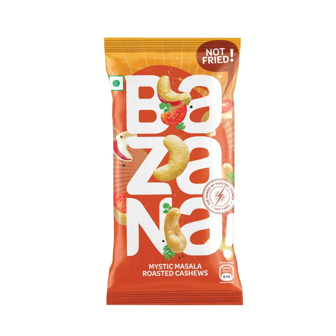  BAZANA MYSTIC MASALA ROASTED CASHEWS 180G NXTGEN SUPERMARKET SHOP NO 5A ZEONBUILDING BHAKTI PARKWADALA EAST MUMBAI