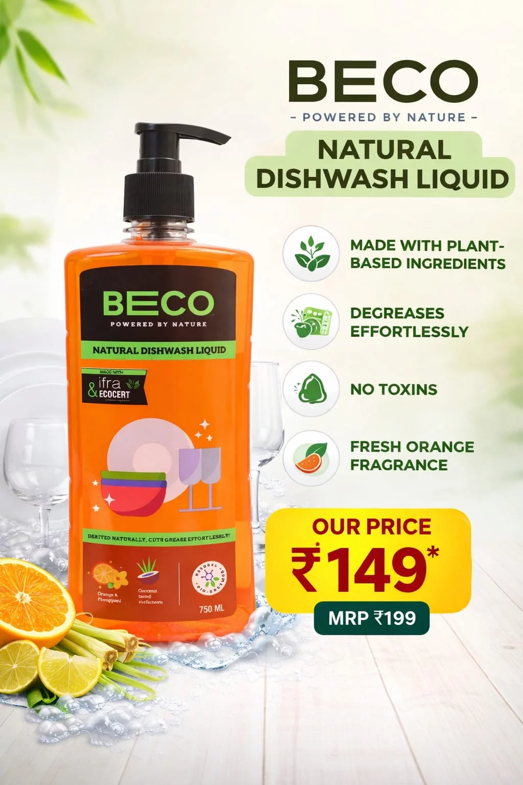  beco natural Dish wash Liquid NXTGEN SUPERMARKET SHOP NO 5A ZEONBUILDING BHAKTI PARKWADALA EAST MUMBAI