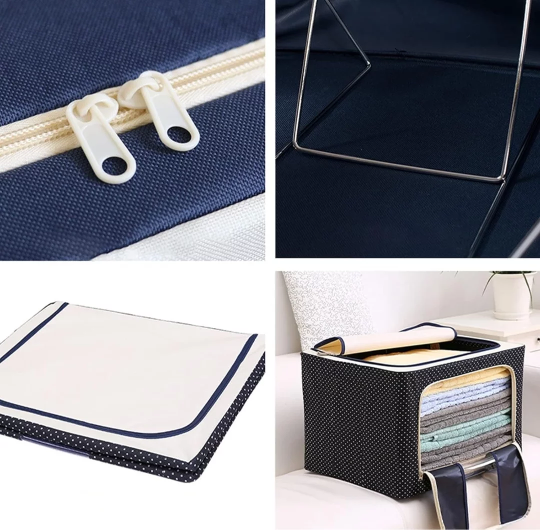 66 Ltr storage bag Foldable Steel Frame Cloths Zip Organizer Bag and Oxford Fabric Storage Living Cover Boxes For Wardrobe Organizer Shelves Clothes, Sarees,etc.-https://i-media.vyaparify.com/vcards/products/313361/product_1776843491_69e87ae363fe5.webp Image