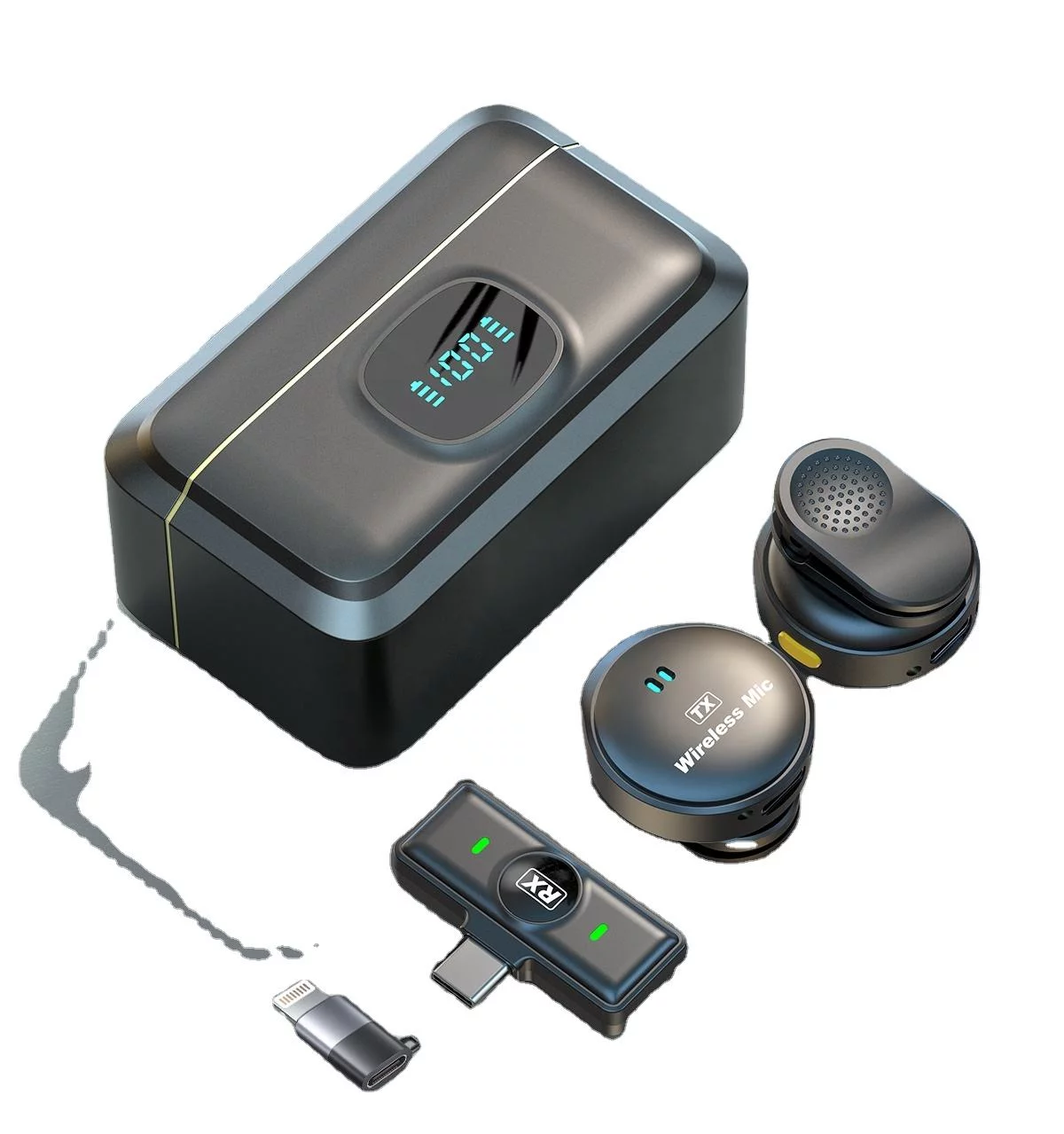 2-in-1 Wireless Magnetic Button  Collar Microphone Noise Cancelling Lapel Mic Plug and Play 164ft Range for YouTube Vlog Video Recording-https://i-media.vyaparify.com/vcards/products/313482/product_1777456790_69f1d6961f8bb.webp Image