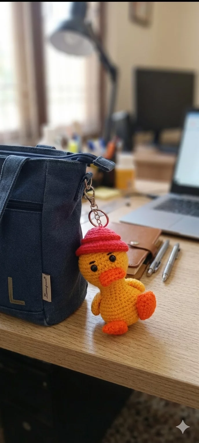 Duck in hat bag charm/ car dangler-https://i-media.vyaparify.com/vcards/products/313949/product_1778646316_6a03fd2c81791.webp Image