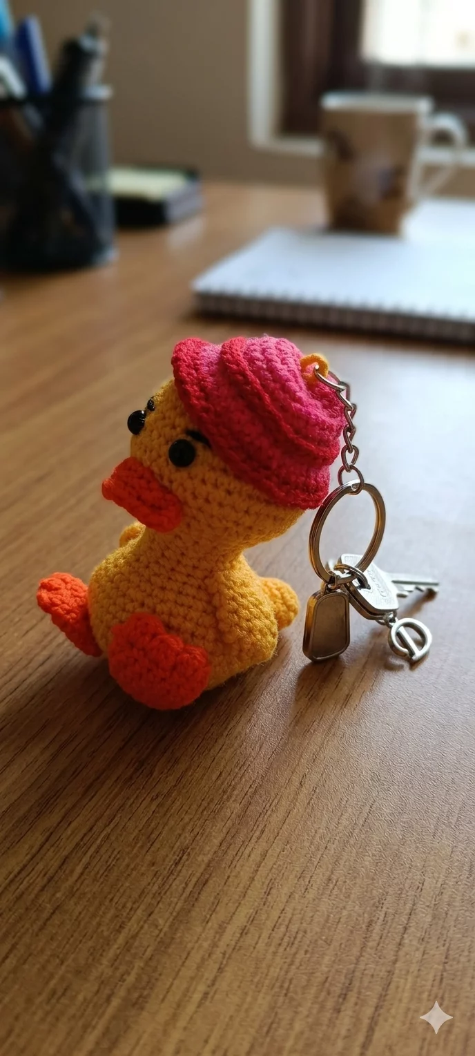 Duck in hat bag charm/ car dangler-https://i-media.vyaparify.com/vcards/products/313953/product_1778647301_6a04010575c5b.webp Image