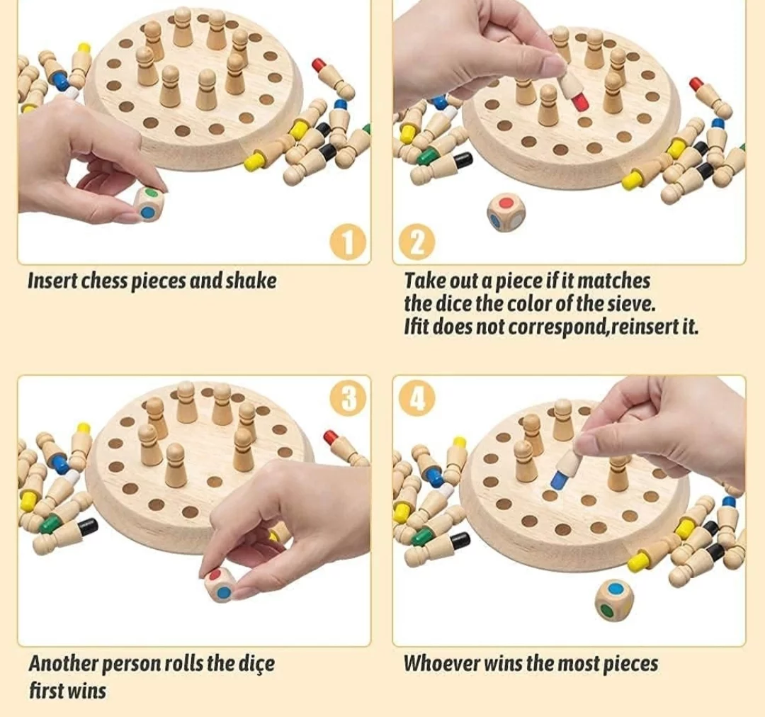 Wooden Memory Match Stick Chess Game, BLOWEST Colorful Memory Chess, Funny Block Board Game, Early Educational Toy, Brain Training Games for Kids Shiv Shakti Enterprises - Women Clothing Store Faridabad 