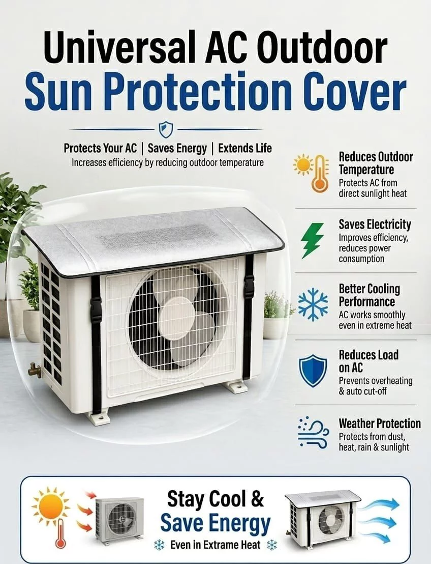 Split Ac Cover Outdoor Unit Cover | Heat-Insulated, Weather-Resistant Protection | Extend AC Lifespan & Boost Energy Efficiency ac outdoor unit protector Shiv Shakti Enterprises - Women Clothing Store Faridabad 
