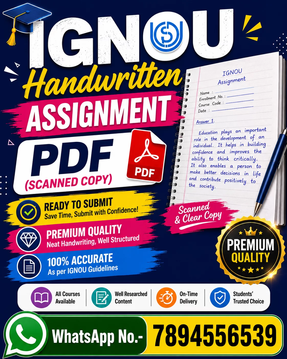  IGNOU Handwritten Pdf (Scanned Assignment) Learnmart.in (For IGNOU Students) Dhamanagar, Odisha 756117, India