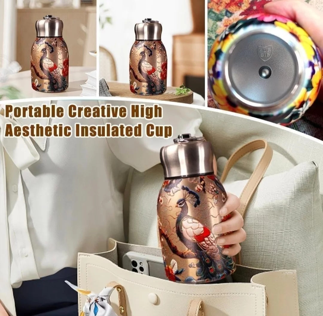 Mini Stainless Steel Thermal Bottle 300ML Vacuum Insulated Water Bottle, Double Walled Hot & Cold Thermos Flask, Leakproof Portable Travel Mug for Gym Office-https://i-media.vyaparify.com/vcards/products/315023/product_1781442710_6a2ea89650ebf.webp Image