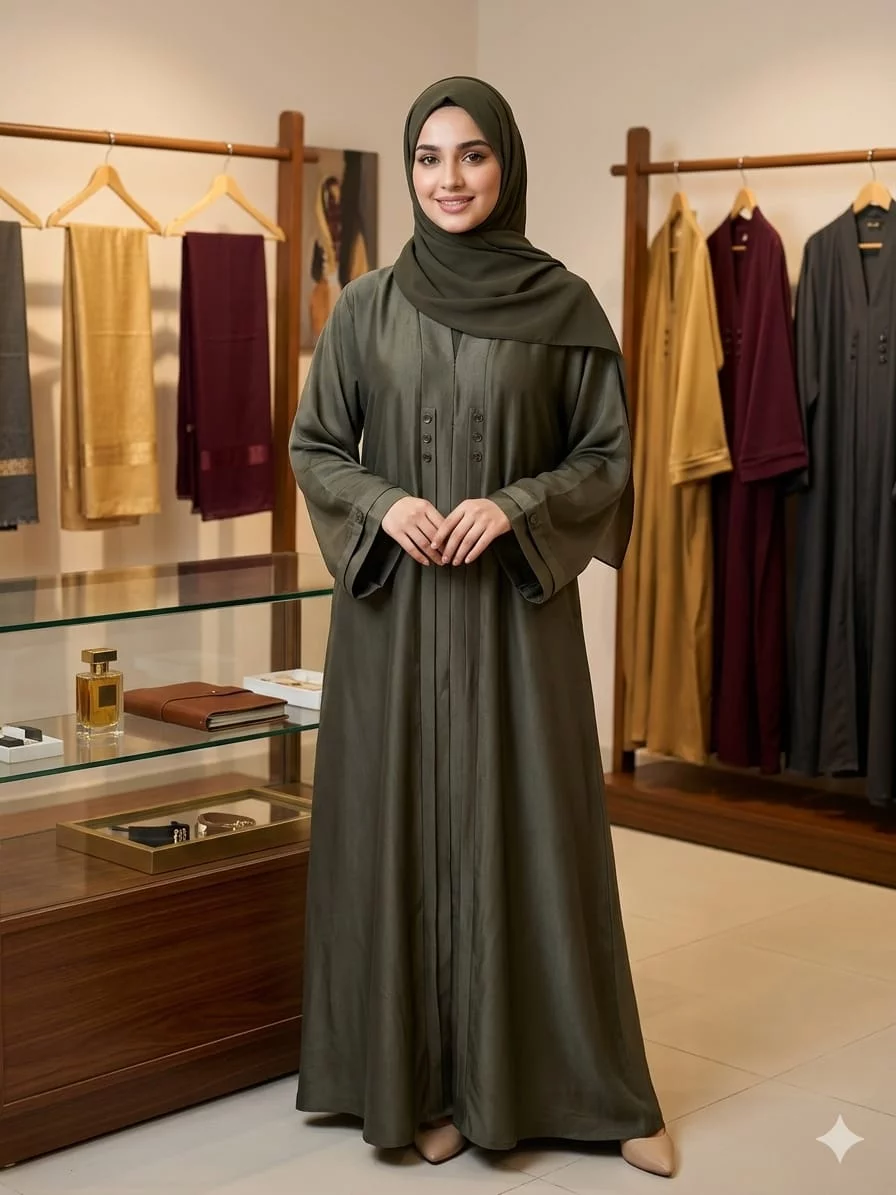 Classic Olive Green Abaya in Vasai-https://i-media.vyaparify.com/vcards/products/315090/product_1781700025_6a3295b98be94.webp Image