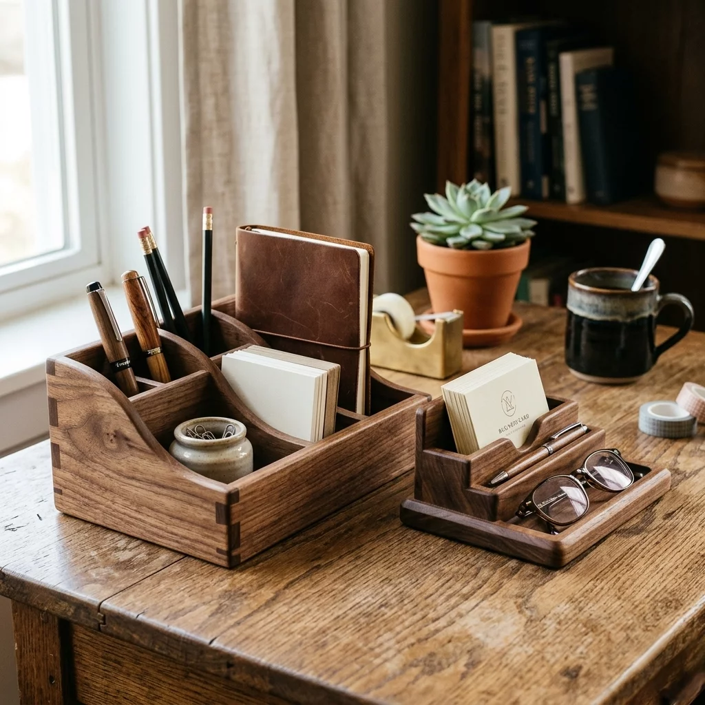  Artisan Wooden Desk Organizers in Badlapur COLORS OF SUCCESS - Handicraft Store 